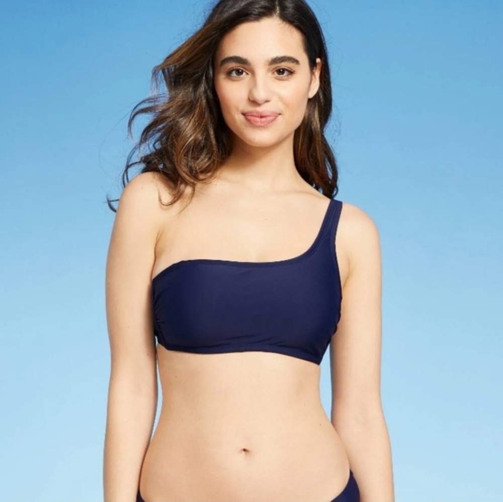 Kona Sol Swim | Kona Sol Asymmetrical One Shoulder Bikini Top Navy BIue Size XL